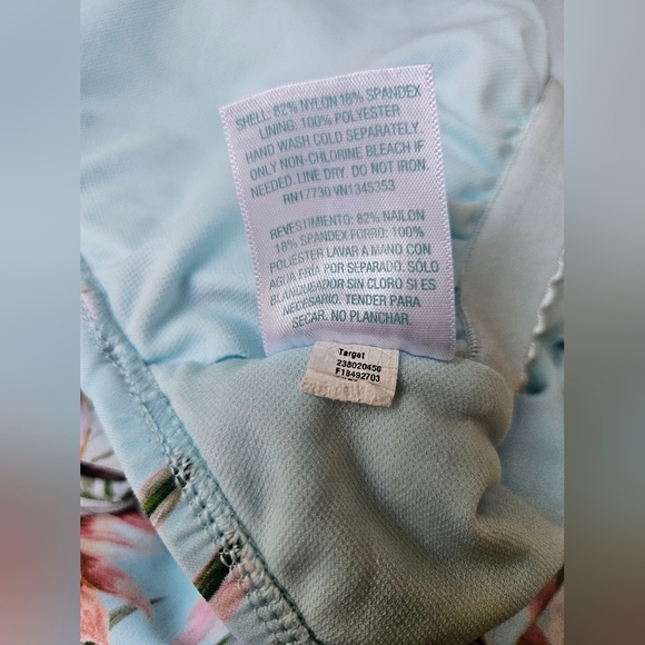 Kona Sol- Women's Blue Tropical Wrap-Front Full Coverage One Piece  Sz S - Picture 11 of 12